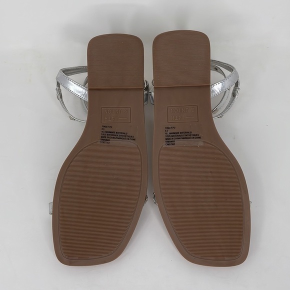 14th & Union Finley NWOT Nordstrom Gladiator Sandals Strappy Silver Size 8.5 - Picture 10 of 11